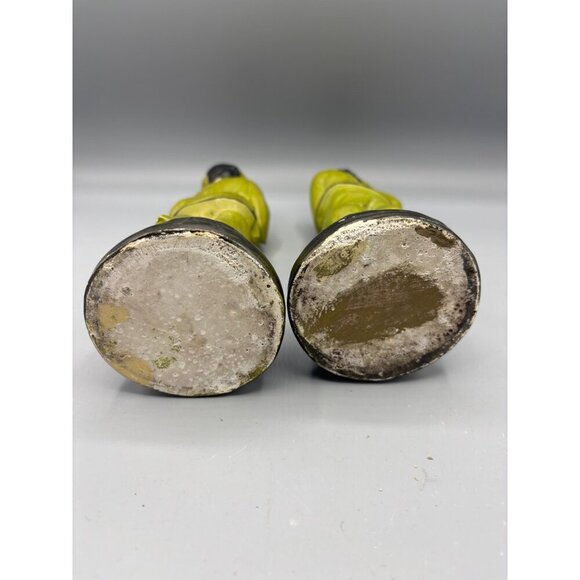 Vtg Chalkware Oriental Man Woman Set‎ Figure Traditional Attire Decor Chinese - Picture 7 of 8